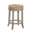 Home Square 2 Piece Swivel Rush Seat Counter Stool Set in Weathered Gray