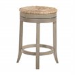Home Square 2 Piece Swivel Rush Seat Counter Stool Set in Weathered Gray