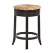 Home Square 2 Piece Swivel Rush Seat Counter Stool Set in Espresso