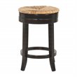 Home Square 3 Piece Swivel Rush Seat Counter Stool Set in Espresso