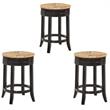 Home Square 3 Piece Swivel Rush Seat Counter Stool Set in Espresso