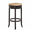Home Square 2 Piece Swivel Rush Seat Bar Stool Set in Espresso