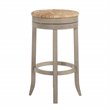 Home Square 3 Piece Swivel Rush Seat Bar Stool Set in Weathered Gray
