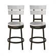 Home Square 2 Piece Metal Swivel Counter Stool Set in Distressed White