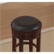 Home Square 3 Piece Backless Wood and Leather Counter Stool Set in Cherry