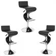 Home Square 3 Piece Faux Leather Adjustable Bar Stool Set in Black