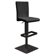 Home Square 2 Piece Faux Leather Height-adjustable Bar Stool Set in Black
