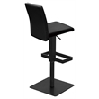 Home Square 2 Piece Faux Leather Height-adjustable Bar Stool Set in Black