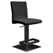 Home Square 2 Piece Faux Leather Height-adjustable Bar Stool Set in Black