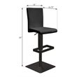 Home Square 3 Piece Faux Leather Height-adjustable Bar Stool Set in Black