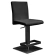 Home Square 3 Piece Faux Leather Height-adjustable Bar Stool Set in Black