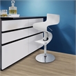 Home Square 2 Piece Faux Leather Height-adjustable Bar Stool Set in White