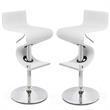 Home Square 2 Piece Faux Leather Height-adjustable Bar Stool Set in White