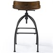 Home Square 3 Piece Adjustable Bar Stool Set in Natural and Black