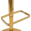 Home Square 2 Piece Faux Leather Adjustable Bar Stool Set in White and Gold