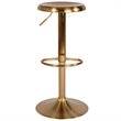 Home Square 3 Piece Backless Madrid Adjustable Swivel Bar Stool Set in Gold