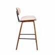 Home Square 3 Piece Faux Leather Kitchen Counter Stool Set in Cream/Walnut