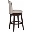 Home Square 2 Piece Fabric Swivel Counter Stool Set in Chocolate/Cream