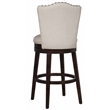 Home Square 2 Piece Fabric Swivel Counter Stool Set in Chocolate/Cream