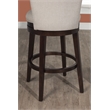 Home Square 2 Piece Fabric Swivel Counter Stool Set in Chocolate/Cream