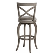 Home Square 2 Piece Fabric Upholstered X-Back Swivel Counter Stool Set in Gray