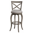 Home Square 2 Piece Fabric Upholstered X-Back Swivel Counter Stool Set in Gray