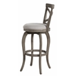 Home Square 3 Piece Fabric Upholstered X-Back Swivel Counter Stool Set in Gray