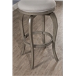 Home Square 3 Piece Fabric Upholstered X-Back Swivel Counter Stool Set in Gray