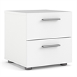 Home Square 2 Piece Bedroom Set with 2 Two Drawer Nightstands in White