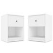 Home Square 2 Piece Bedroom Set with 2 One Drawer Nightstands in White