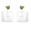 Home Square 2 Piece Bedroom Set with 2 Two Drawer Nightstands in High Gloss