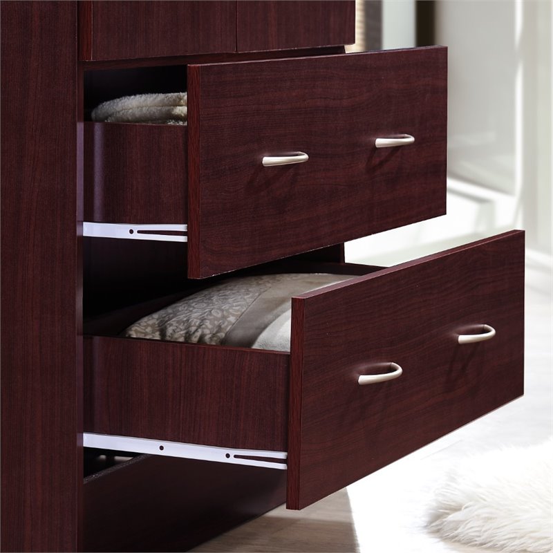 Home Square 2 Piece Bedroom Set with 2 Door Armoire and 7 Drawer Chest