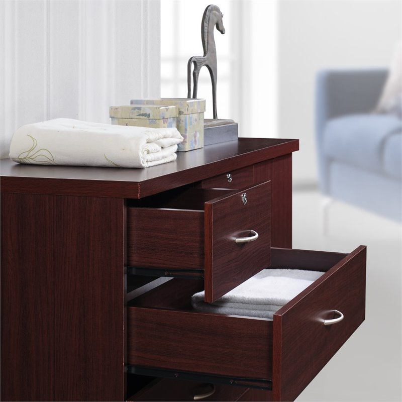 Home Square 2 Piece Bedroom Set with 2 Door Armoire and 7 Drawer Chest
