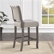 Home Square 3 Piece Upholstered Solid Wood Stationary Counter Stool Set in Gray