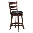 Home Square 2 Piece Ladderback Faux Leather Counter Stool Set in Dark Cherry