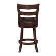 Home Square 2 Piece Ladderback Faux Leather Counter Stool Set in Dark Cherry