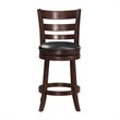 Home Square 2 Piece Ladderback Faux Leather Counter Stool Set in Dark Cherry