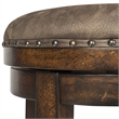 Home Square 3 Piece Swivel Upholstered Wood Barstool Set in Walnut