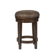 Home Square 3 Piece Swivel Upholstered Wood Barstool Set in Walnut