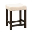 Home Square 3 Piece Upholstered Fabric Wood Frame Barstool Set in Ivory Cream