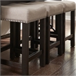 Home Square 3 Piece Upholstered Fabric Wood Frame Barstool Set in Ivory Cream