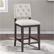 Home Square 2 Piece Solid Wood Stationary Counter Stool Set in Walnut