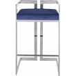 Home Square 2 Piece Velvet Counter Stool Set with Gray Metal Base in Navy