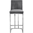 Home Square 3 Piece Silver Metal Base Velvet Counter Height Stool Set in Gray
