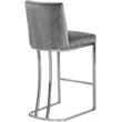 Home Square 3 Piece Silver Metal Base Velvet Counter Height Stool Set in Gray