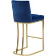 Home Square 3 Piece Gold Metal Base Velvet Counter Height Stool Set in Navy