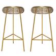 Home Square 2 Piece Tuscany Rich Metal Bar Stool Set in Gold