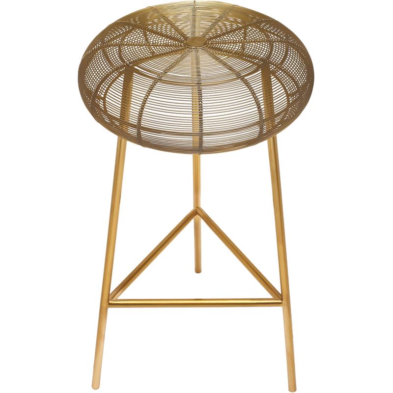 Home Square 3 Piece Tuscany Rich Metal Bar Stool Set in Gold