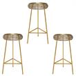 Home Square 3 Piece Tuscany Rich Metal Bar Stool Set in Gold