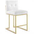 Home Square 3 Piece Fabric Upholstered Counter Stool Set in Gold/White